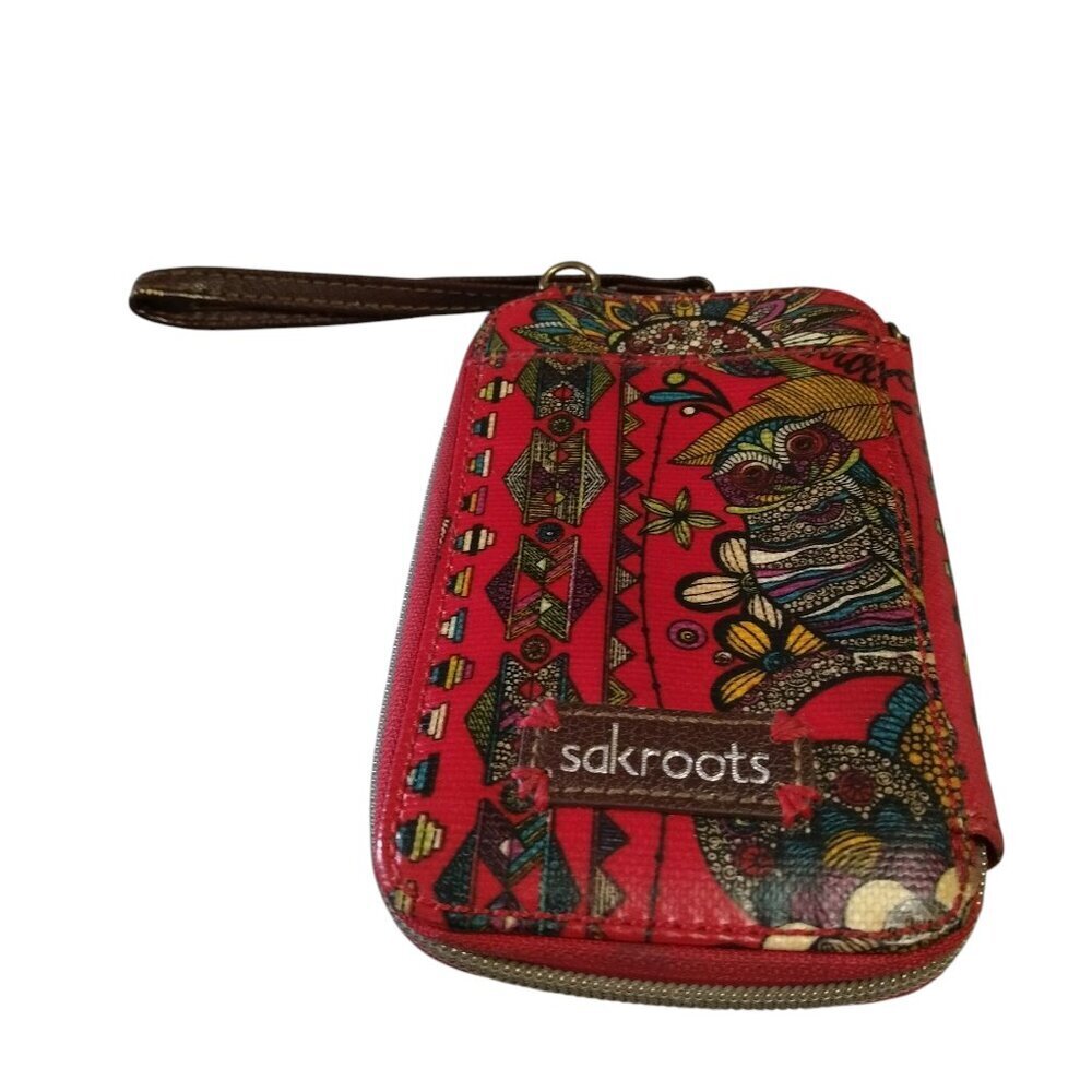 SakRoots Birds of Paradise Smartphone Wristlet Wallet Coated Canvas Print Logo